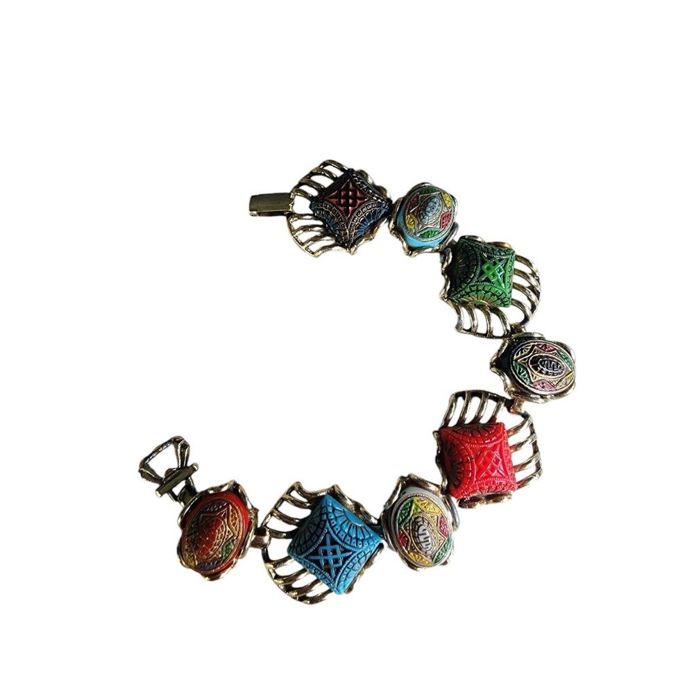 Vintage Glass Matrix Bracelet (A4914)